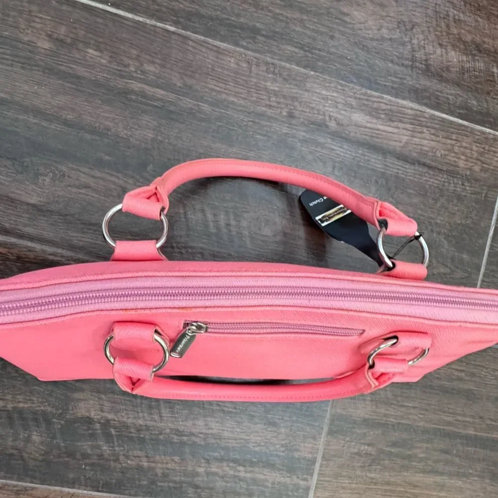 Primeware Insulated Pink Wine Clutch Purse Bag Thermal Wine Tote With Corkscrew